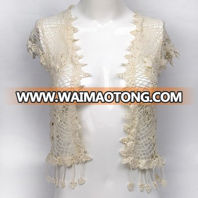 Golden Knit Lace Embroidery Adult Lady Cotton Vests HXC3205#