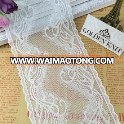 Golden Knit 10cm Width Hot Wholesale Voile Lace Stretch Galloon Lace Trim LX171#