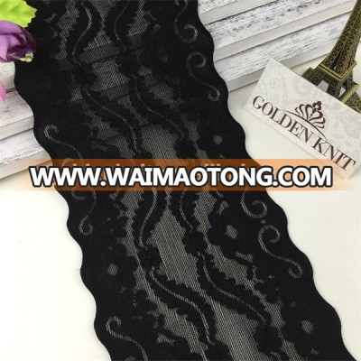 Golden Knit 10cm Width Lingerie Accessory Nylon Black Lace Trim LX131#