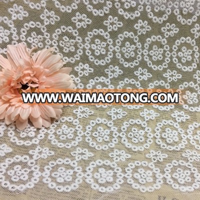 Golden Knit 125cm Width Full embroidered bud silk yarn cotton embroidery circle lace FD007#